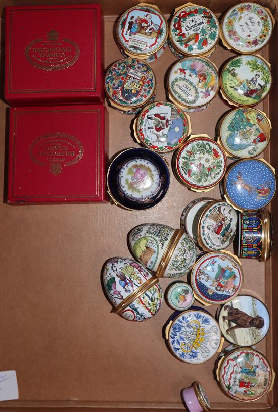 A collection of 21 Halcyon Days boxes